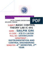 Sailpik Giri: Basic Control Theory Lab Ic-491
