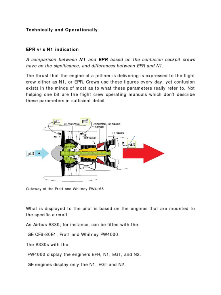 EPR vs N1 Gas Compressor Jet Engine