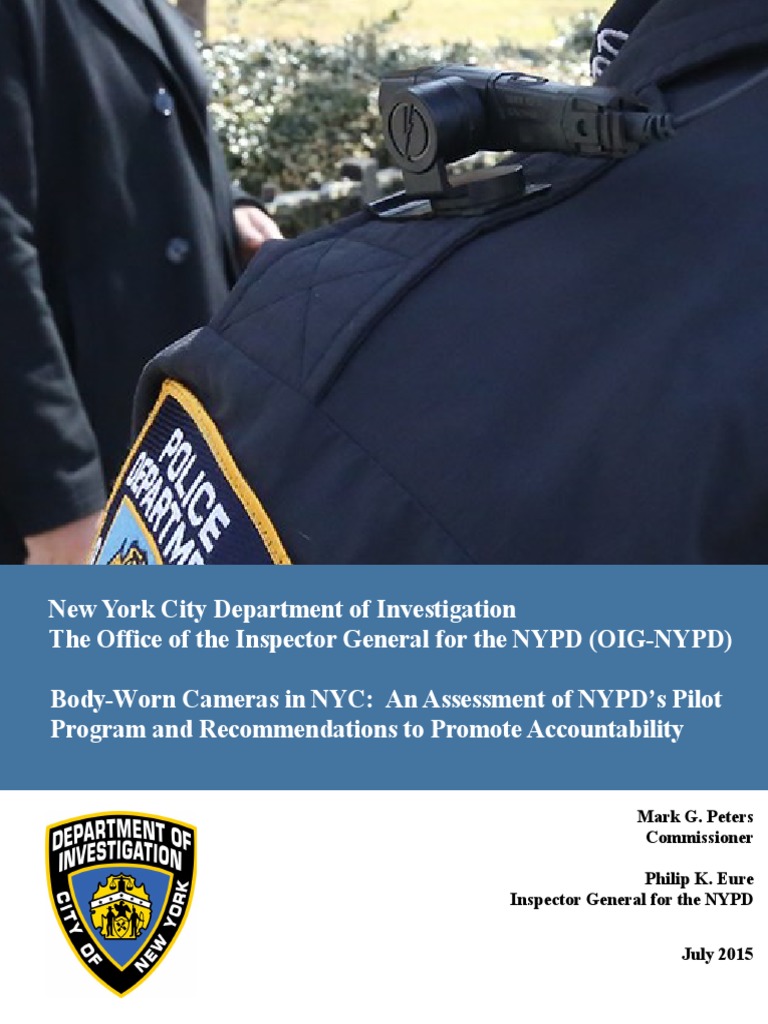 NYPD Body Camera Report Body Worn Video New York City Police Department