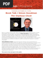 Simon Goodman, The Orpheus Clock Book Talk