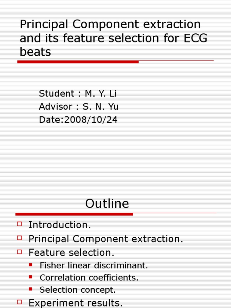 PCA and Feature Selection for ECG Analysis | PDF | Principal Component ...