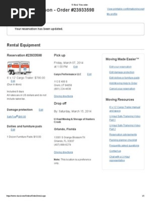 U Haul Your Order