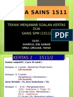 Teknik Menjawab Soalan Sains SPM 1511 Kertas 2 2015