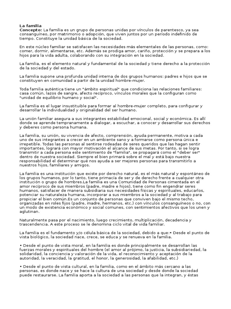 Actividades y valores en la familia | PDF | Familia | Vida