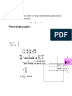 Penyelesaiaan:: Hitung Nilai K Dan Nilai W Yang Memuaskan Persamaan Linear Serentak Berikut:. 2k - 3w 10