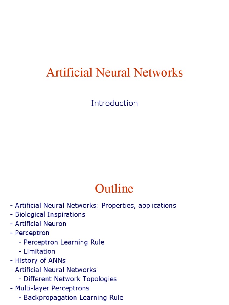 Overview of Artificial Neural Networks | PDF | Artificial Neural ...