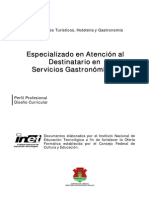 Servicios gastronómicos: Perfil profesional