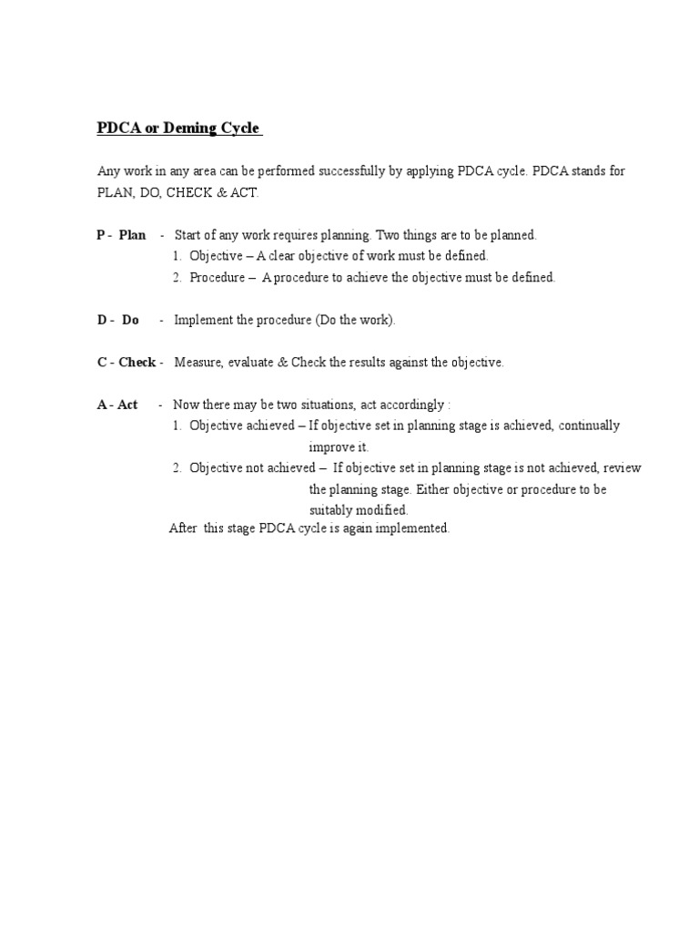 Understanding the PDCA Cycle | PDF