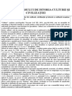 SUPORTUL  CURSULUI DE ISTORIA CULTURII +I CIVILIZA¦IEI (2).doc