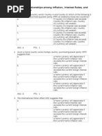 Chapter 8-Relationships Among Inflation, Interest Rates, and Exchange Rates Quiz