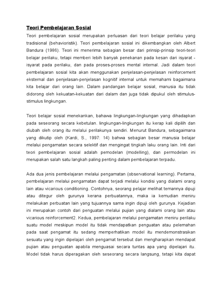 Teori Belajar Sosial Pdf
