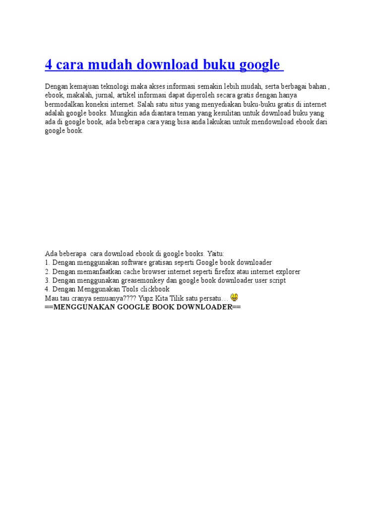 Cara download buku dari google book