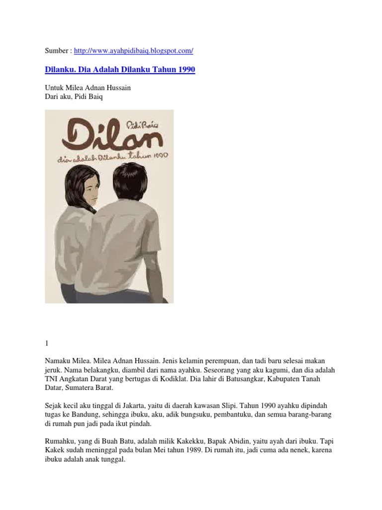 Dilan Dia Adalah Dilanku Tahun 1990pdf