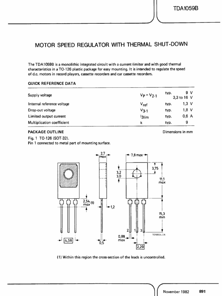 Datasheet Motor Speed Regulator With Thermal Shut-Down | PDF