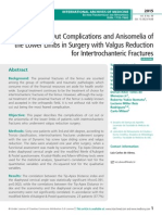 Cut Out Complications and Anisomelia of the Lower Limbs in Surgery with Valgus Reduction for Intertrochanteric Fractures