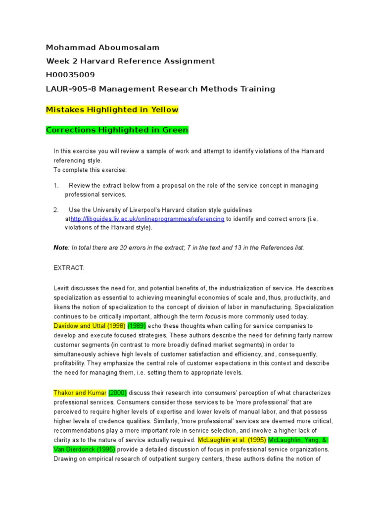 Harvard Reference Ass Marketing Business