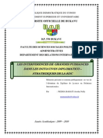 Les Interferences Des Grandes Puissances Dans Les Initiatives Diplomatico - Strategiques de La RDC