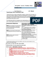 Media Studies Assignment Learner Feedback Sheet