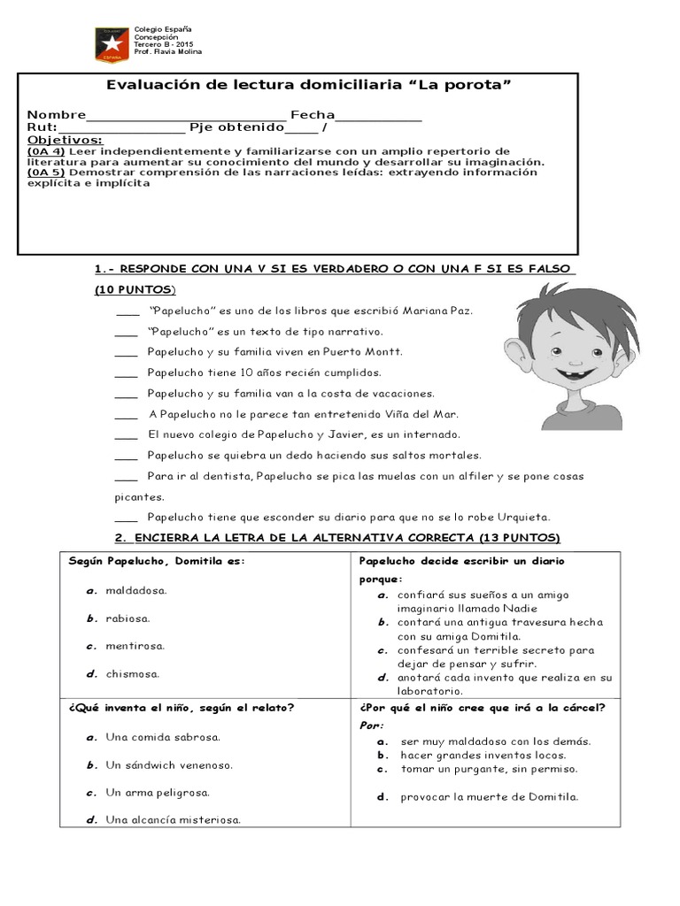 Prueba de Papelucho