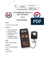 Calculo de Luxes en Laboratorio