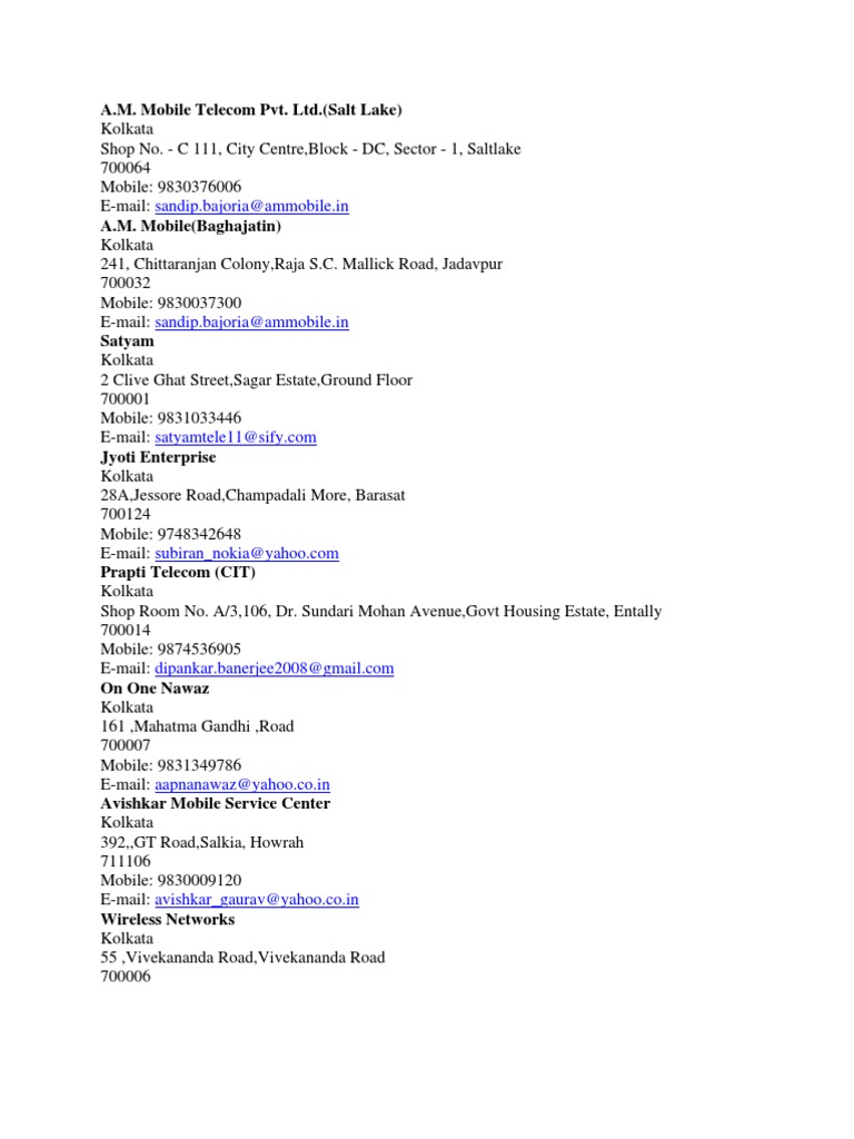 A.M. Mobile Telecom Pvt. Ltd. (Salt Lake) Kolkata | PDF | Kolkata ...
