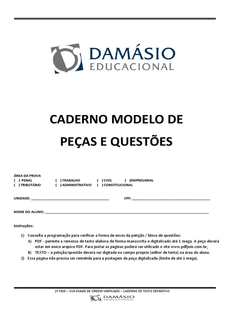 Modelo de Folha FGV OAB