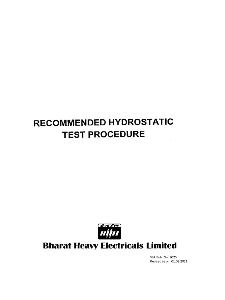 BHEL Hydro Test Procedure PDF