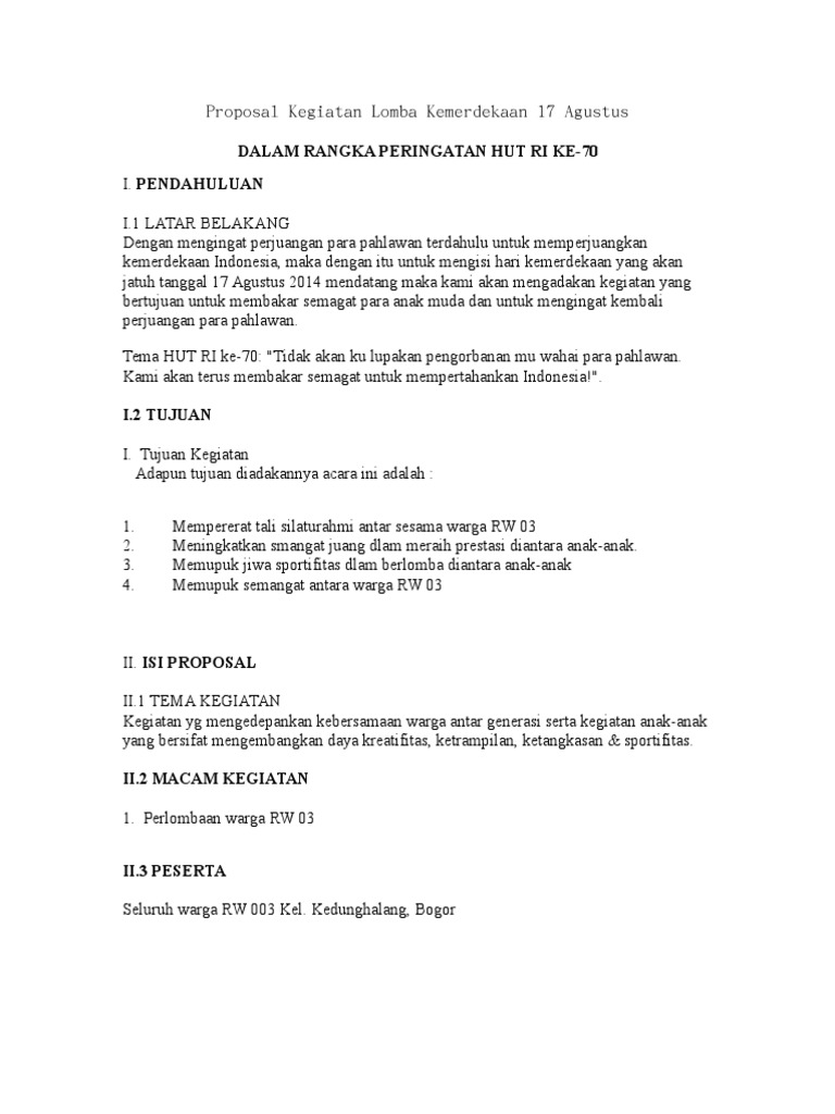 Proposal Kegiatan Lomba Kemerdekaan 17 Agustus.doc