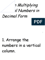 Rules in Multiplying Rational Numbers in Decimal Form