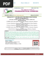 FREQUENCY AND REASON FOR DRUGS RETURNED BACK TO PHARMACY Alvin Jogy, Pratibha S.Kamble, Princy L.Palatty,Clafid Lobo,Ibel Chiramel Fredy1.research+article++final