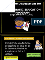 Classroom Assessment For K To 12 Basic Education Program: (Deped Order # 8, S. 2015)
