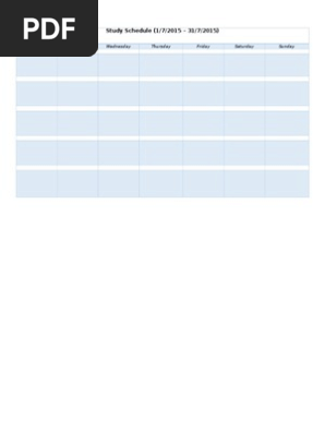 Study Schedule