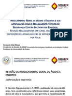 1 Regulamento Geral de Aguas e Esgotos e Sua Articulação Com o Regulamento Tecnico de SCIE PDF