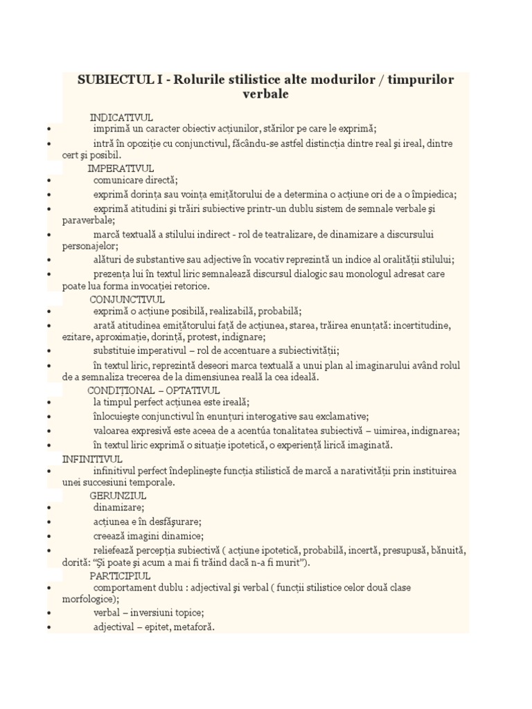 Timpuri Verbale | PDF