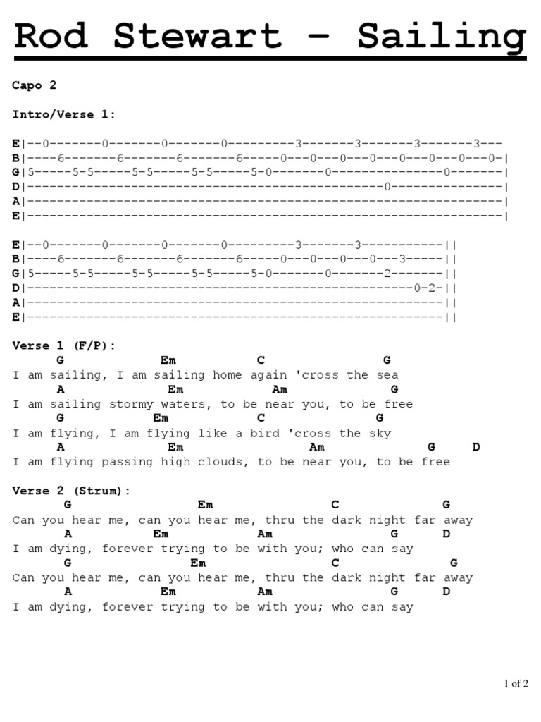 Rod Stewart Sailing (Tab)