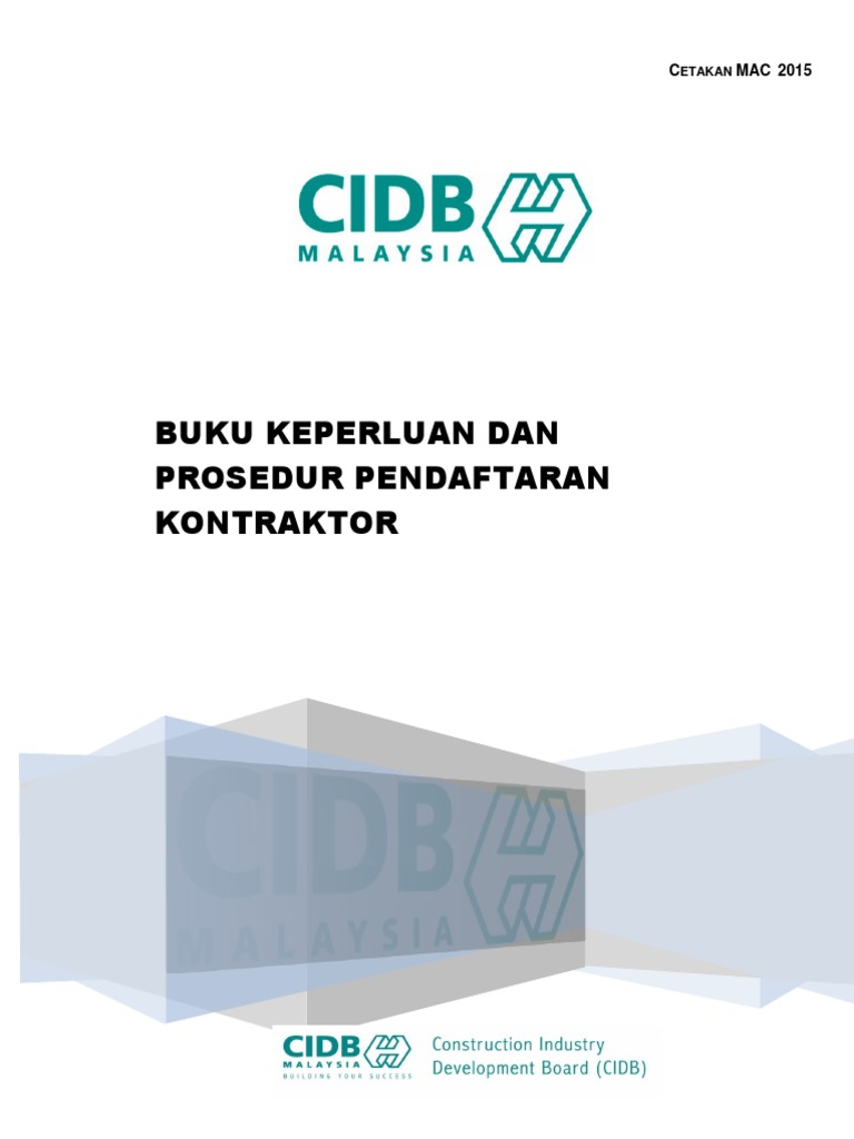 Buku Keperluan Dan Prosedur Pendaftaran Kontraktor 2015