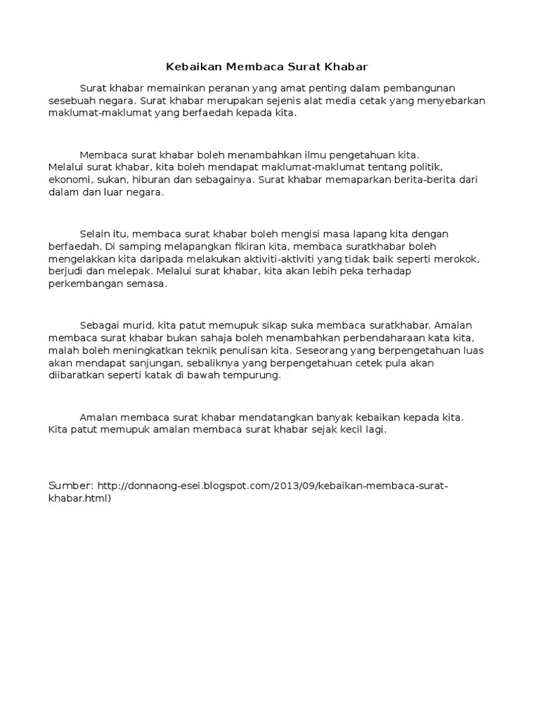 Kebaikan Surat Khabar Pdf
