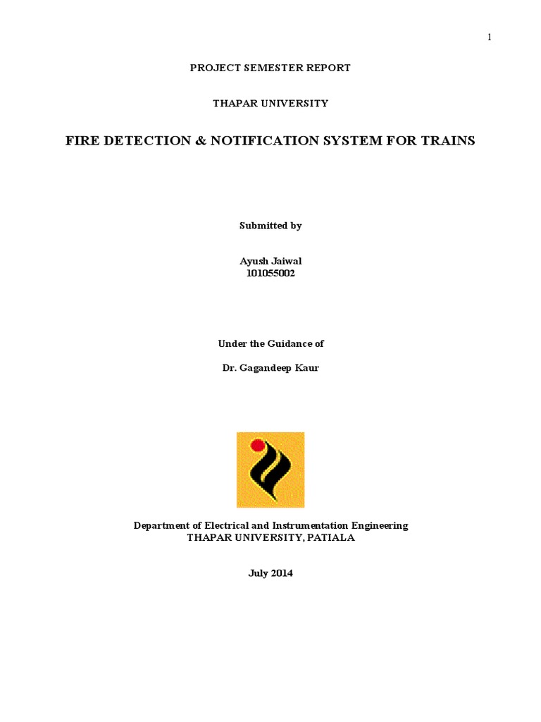 Project Report On Fire Alarms PDF Computer Network Data Transmission