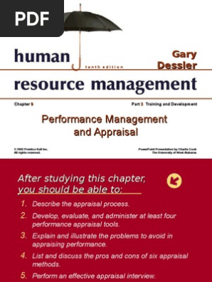 Gary Dessler Performance Management And Appraisal Performance Appraisal Quality Of Life