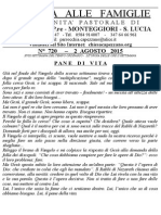 Lettera alle Famiglie - 2 agosto 2015