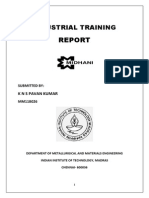 IIT Madras Student Report on Training at MIDHANI Special Metals Manufacturer