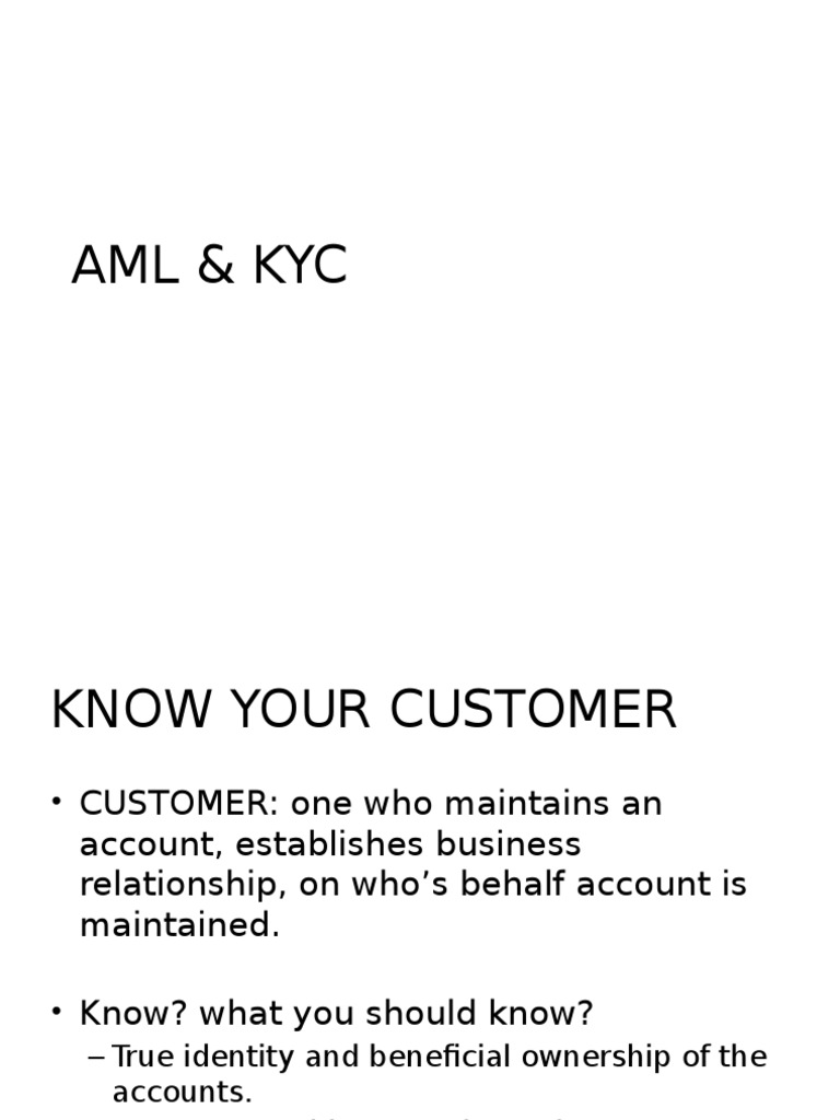Aml & Kyc | PDF | Money Laundering | Sole Proprietorship