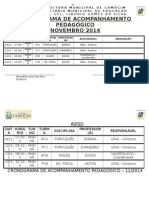 Cronograma de Acompanhamento Pedagógico Novembro