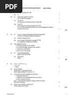 Forces Revision Questions Mark Scheme: F M × A / W M × G