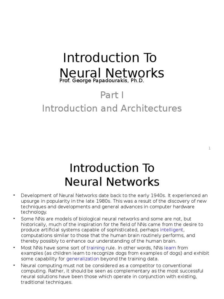 Introduction To Neural Networks | PDF | Artificial Neural Network ...
