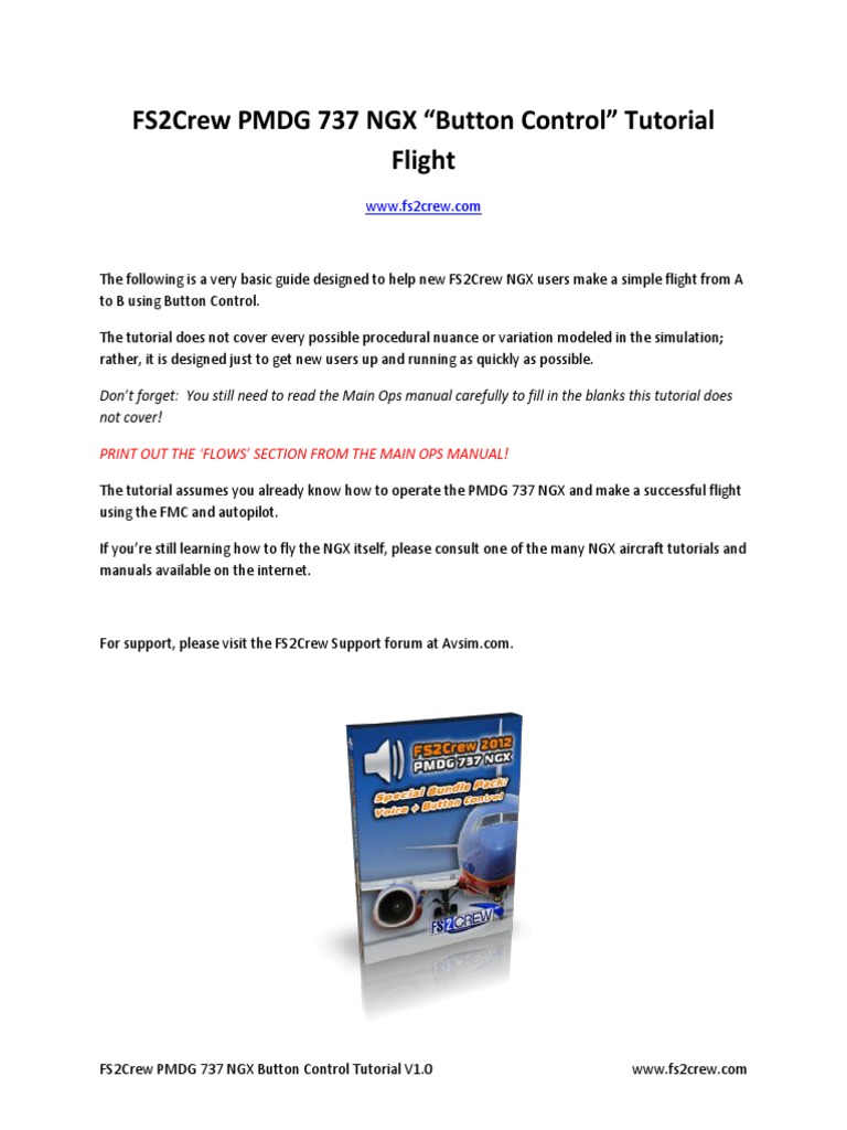 FS2Crew NGX Button Control Tutorial | PDF | Aviation | Aeronautics