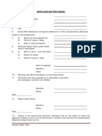 Leave Application Form Under