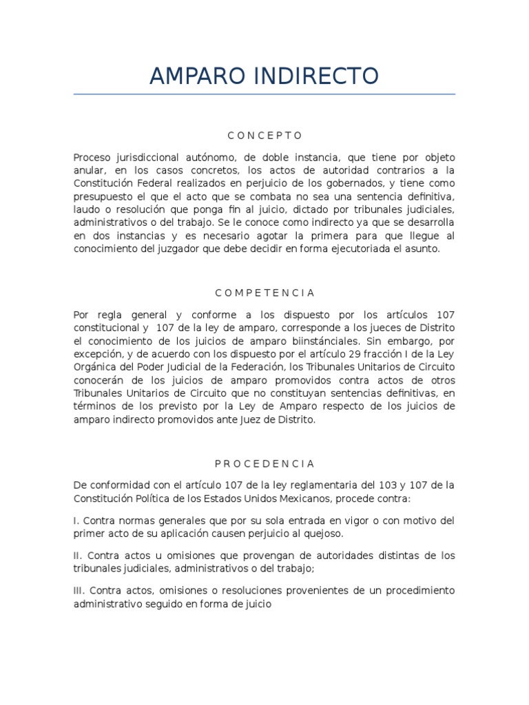 Guía del Amparo Indirecto en México | PDF | Demanda judicial | Jurisdicción