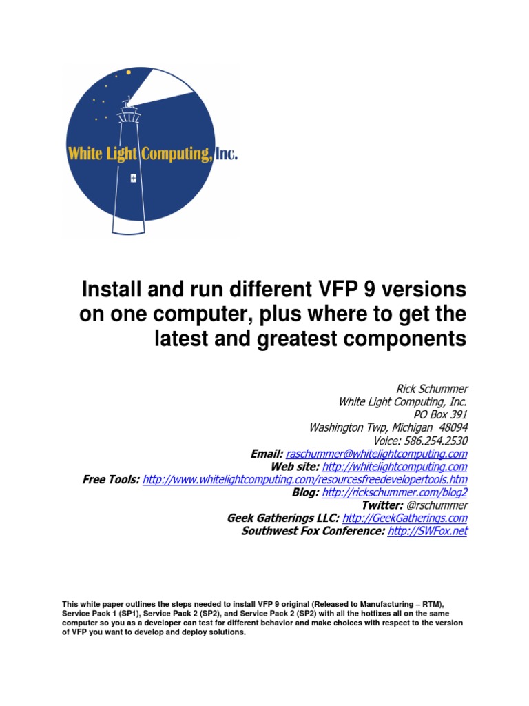 V FP 9 All Versions On One Computer | PDF | Computer File | Windows ...
