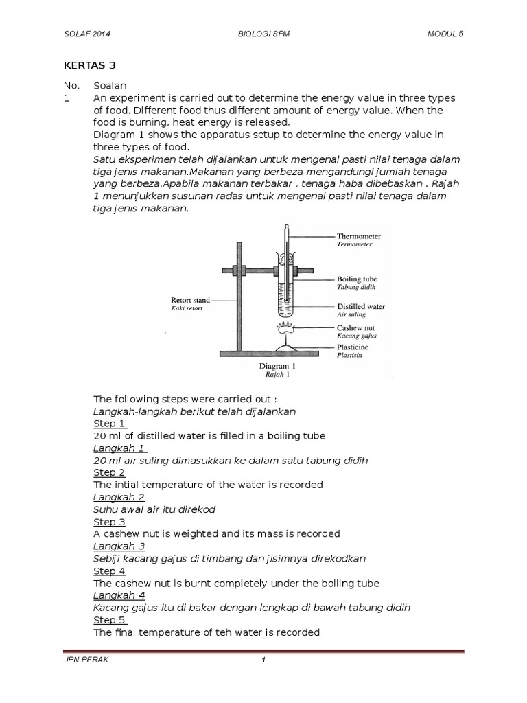 Biologi Kertas 3 Biologi Kertas 3